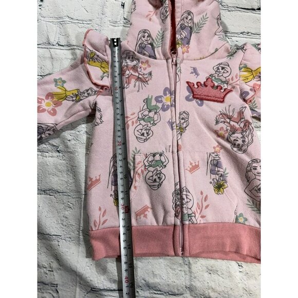 Disney Princesses Girls Hooded Zip Up Sweater Size 4t Pink - Picture 10 of 12